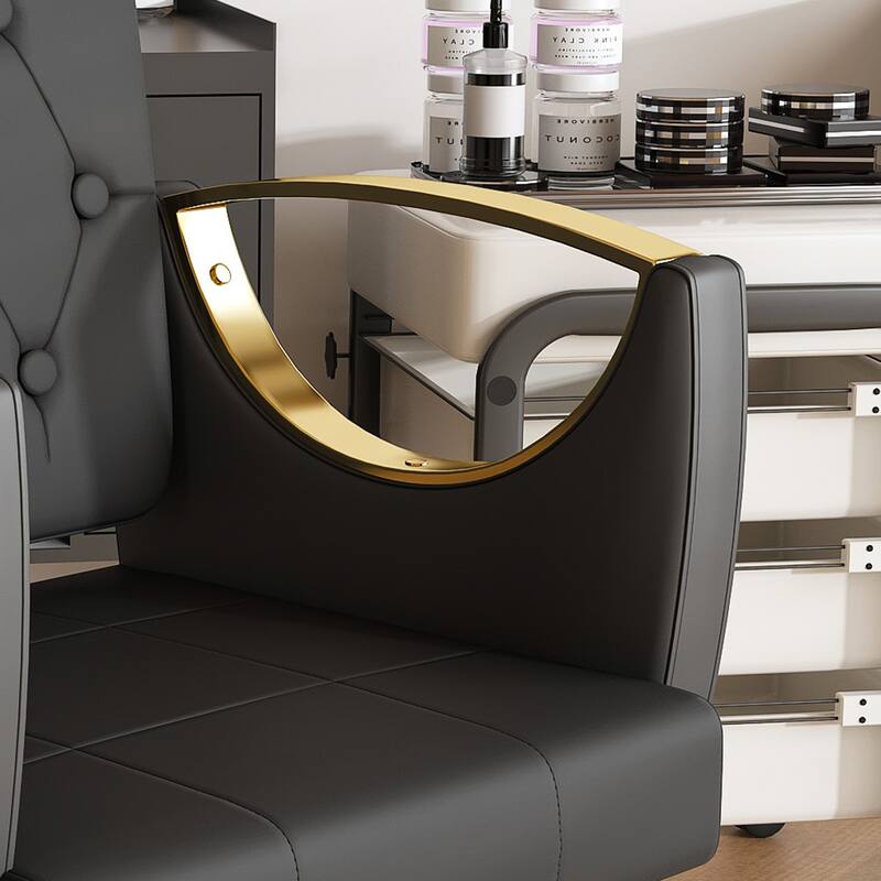 Roomfitters Professional Hydraulic Salon Chair with 360° Swivel, Heavy Duty Barber Stylist Chair with Gold Base