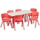 preview thumbnail 14 of 37, 23.625"W x 47.25"L Rectangle Plastic Activity Table Set with 6 Chairs