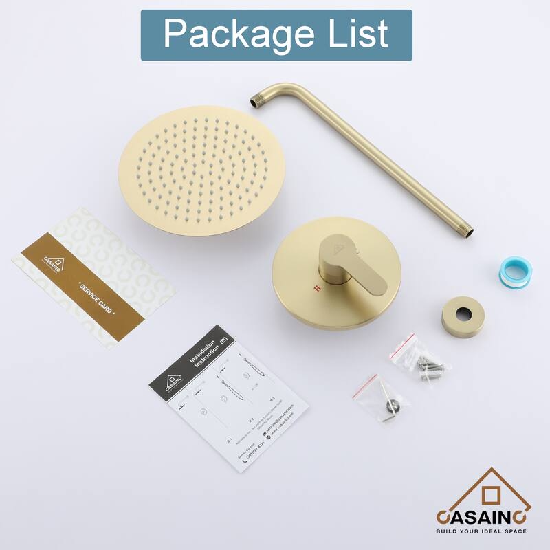 1-Spray Patterns with 1.8 GPM 10 in. Wall Mount Round Fixed Shower Head - 10 inch