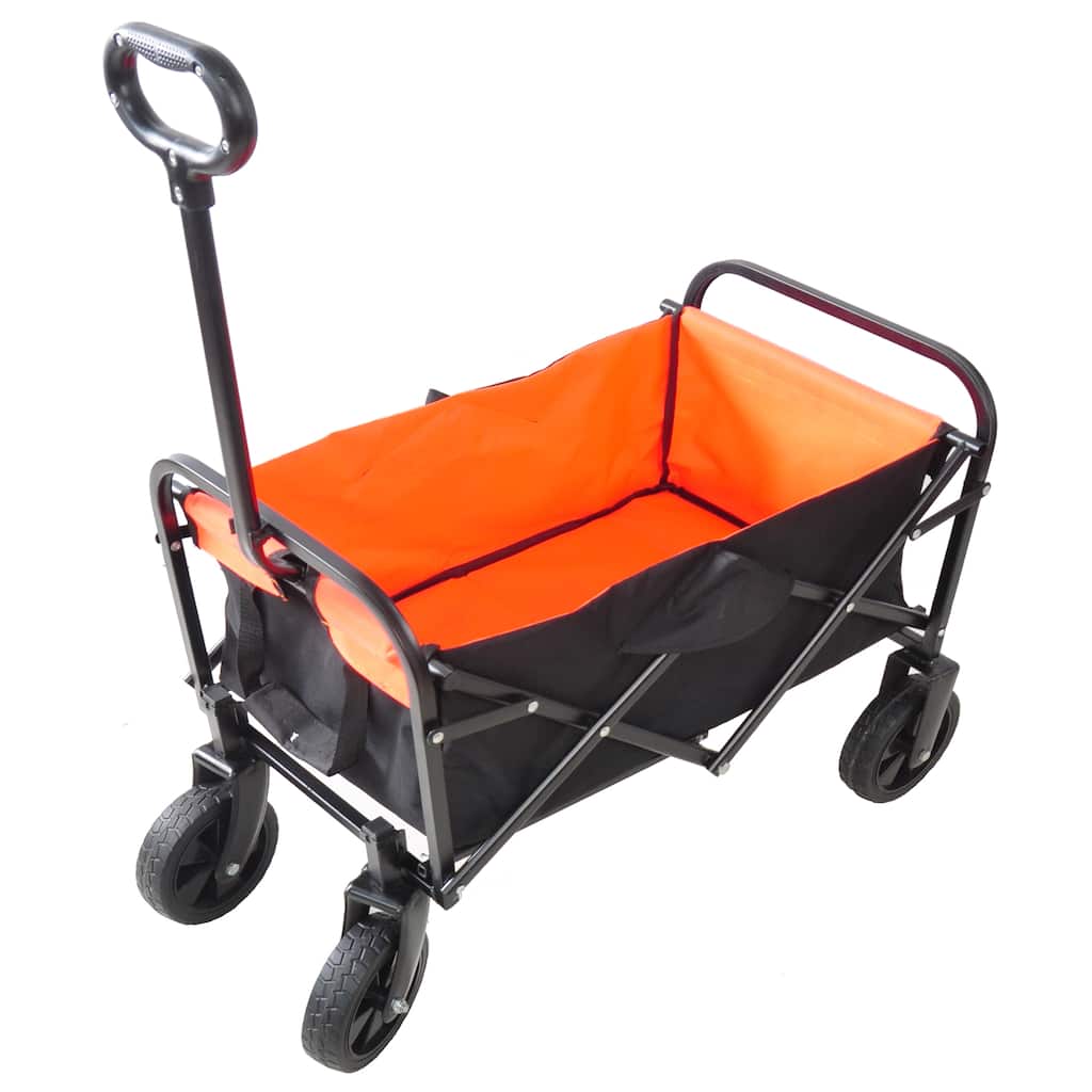 Mini Folding Garden & Beach Utility Wagon Cart, Black & Yellow