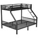 preview thumbnail 6 of 30, Metal Bunk Bed with Ladder and Metal Slats Support, Storage Underneath, Heavy Bunk Beds, Black Bed Frame, No Box Spring Needed