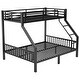 preview thumbnail 5 of 8, Twin XL Over Queen Metal Bunk Bed with Ladder and Slats Support for Adults Teens, Black, (Old SKU W2580S00003)