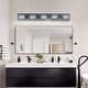 preview thumbnail 3 of 7, LED Modern 5-Light Matte Black Bathroom Vanity Light - Acrylic Over-Mirror Lighting