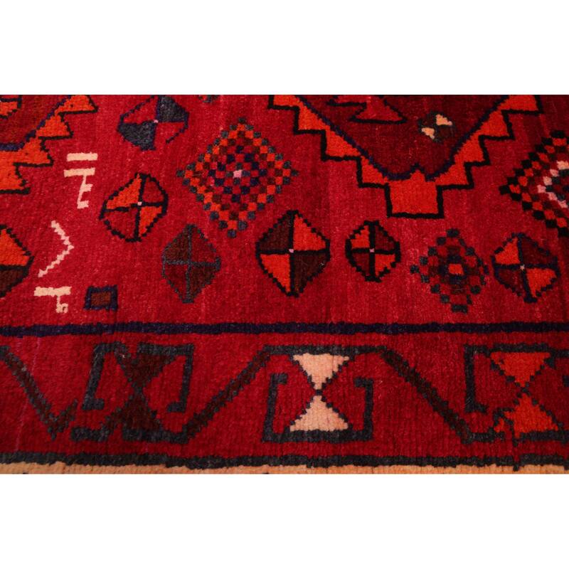 ECARPETGALLERY Hand-knotted Melis Vintage Red Wool Rug - 4'6 x 6'6