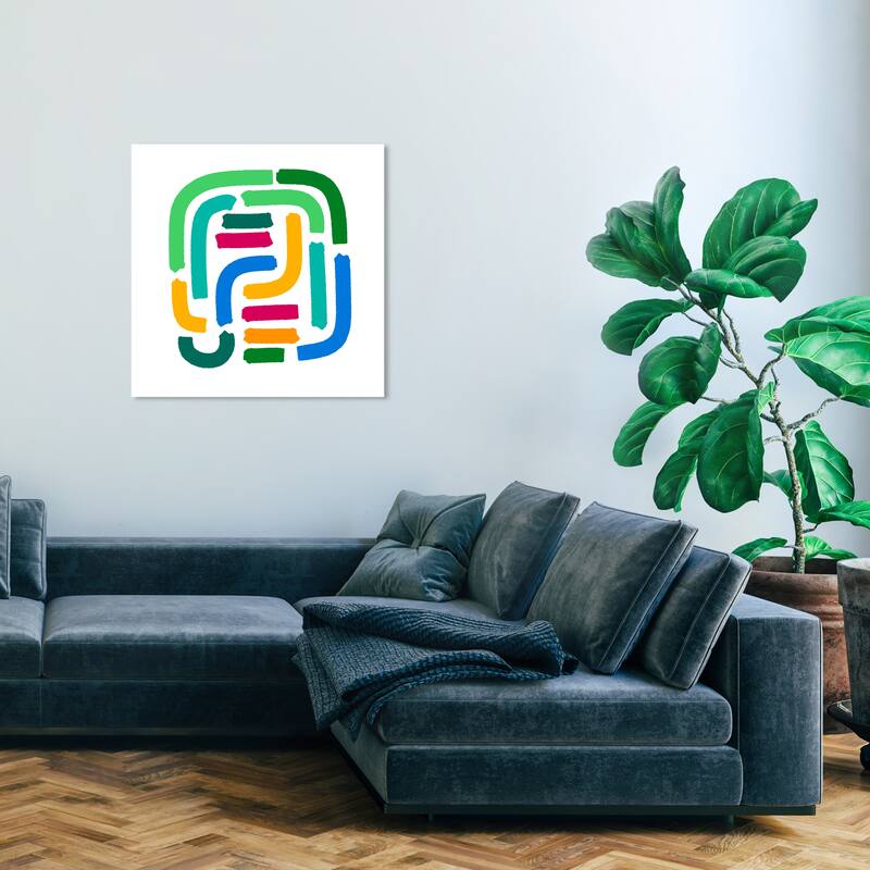 Wynwood Studio Canvas Abstract Colorful Raceway Green and Modern & Contemporary Wall Art Canvas Print - 30 x 30