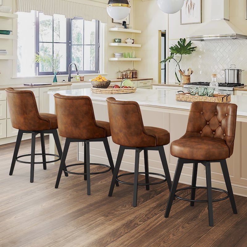 LUE BONA 26" Counter Height Bar Stools Swivel Bar stool for Kitchen Island - 26" H