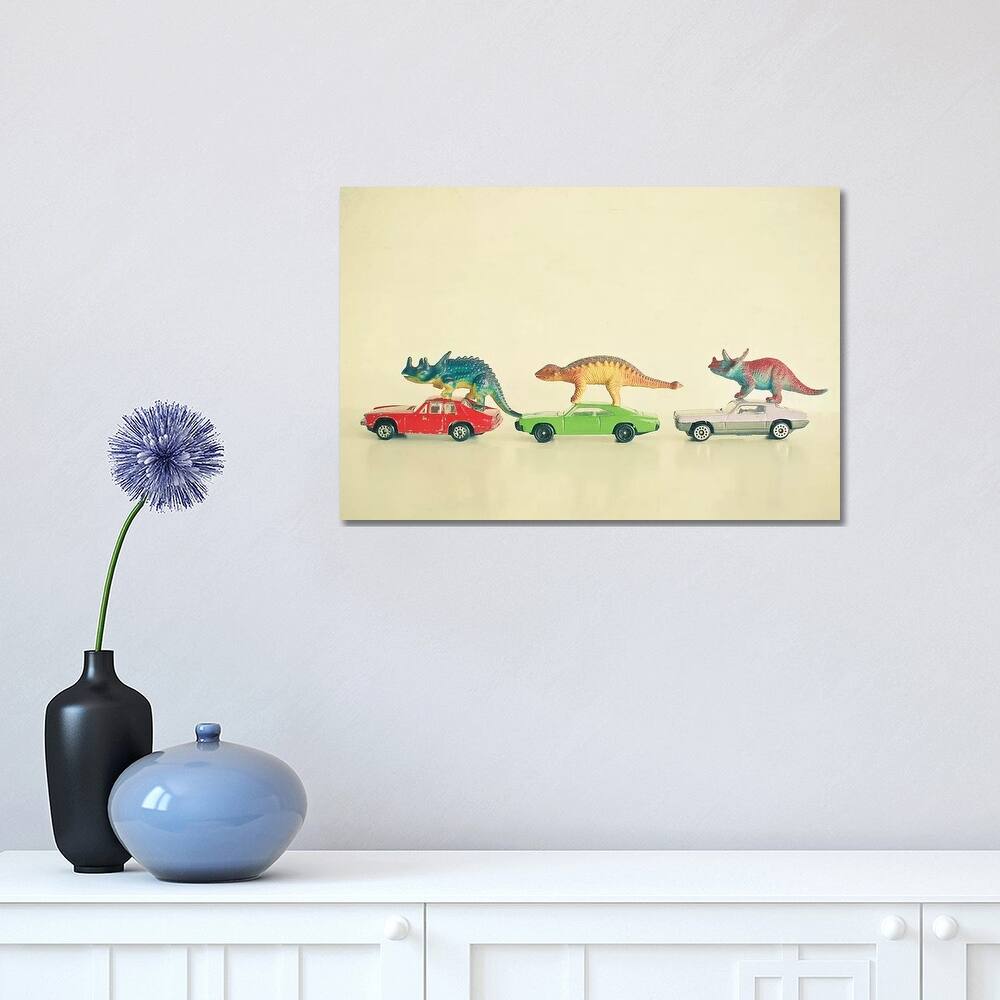 iCanvas "Dinosaurs Ride Cars" by Cassia Beck Canvas Print