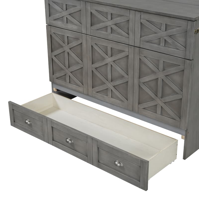 Full Size Modern Murphy Bed with Storage Drawers
