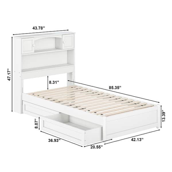 dimension image slide 5 of 6, Hadley Platform Bed with Panel Footboard and Storage Drawers