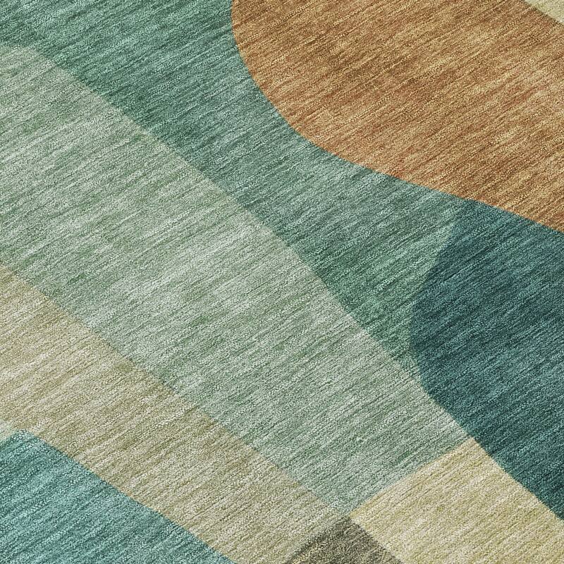 Machine Washable Indoor/ Outdoor Contemporary Layers Chantille Rug