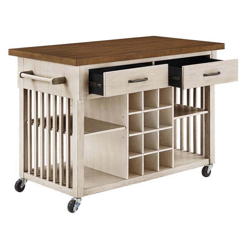 Eleanor Kitchen Island with Wine Rack by iNSPIRE Q Classic