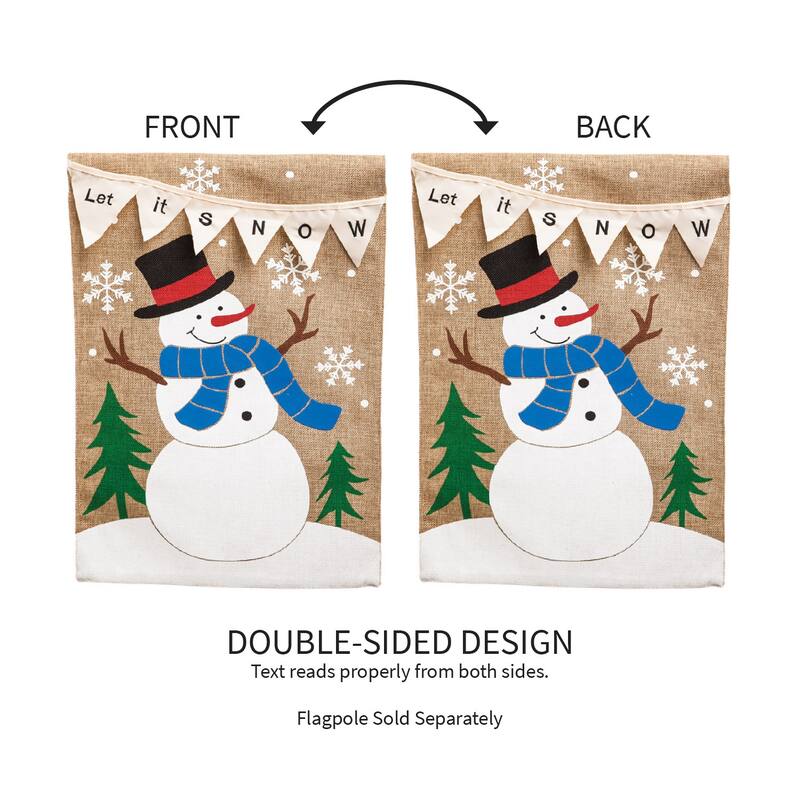 12.5 in. x 18 in. Let it Snow Garden Burlap Flag