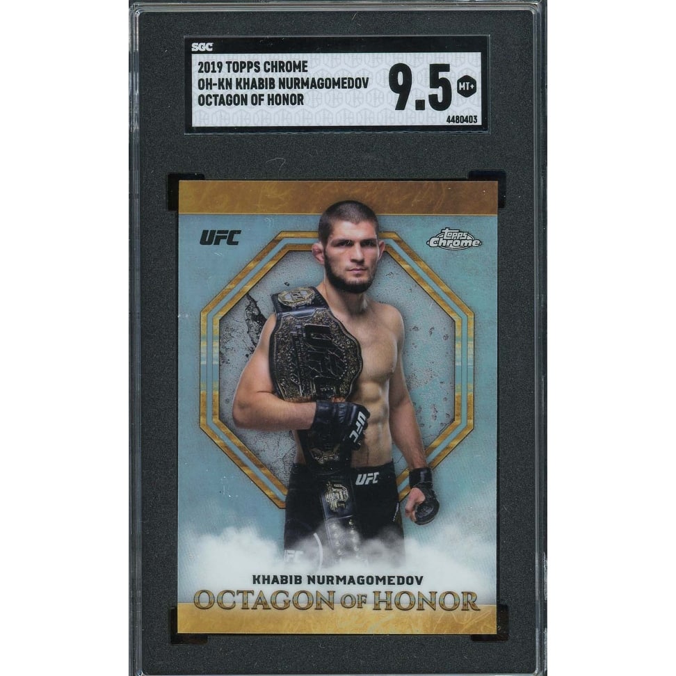 Khabib Nurmagomedov 2019 Topps Chrome Octagon of Honor UFC card #OH-KN SGC 9.5 - 8'6" x 11'6"