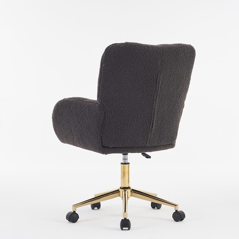 360 Swivel Fabric Home Office Chair With Gold Metal Base
