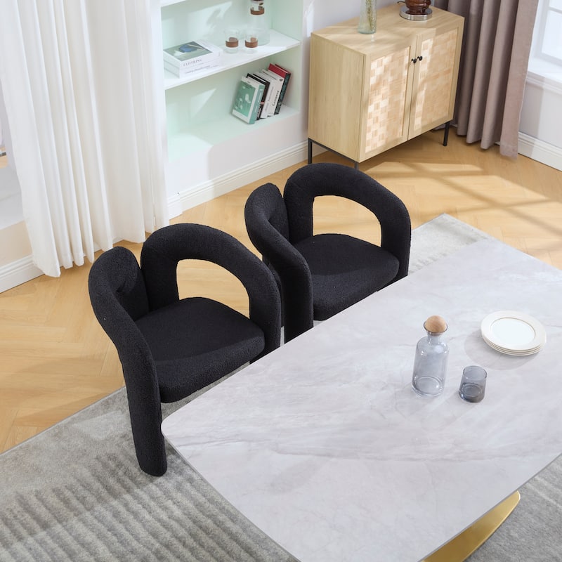 Modern Velvet Upholstered Accent Chair – Barrel-Shaped Dining Side Chair For Kitchen Or Living Room (Set Of 2)‌