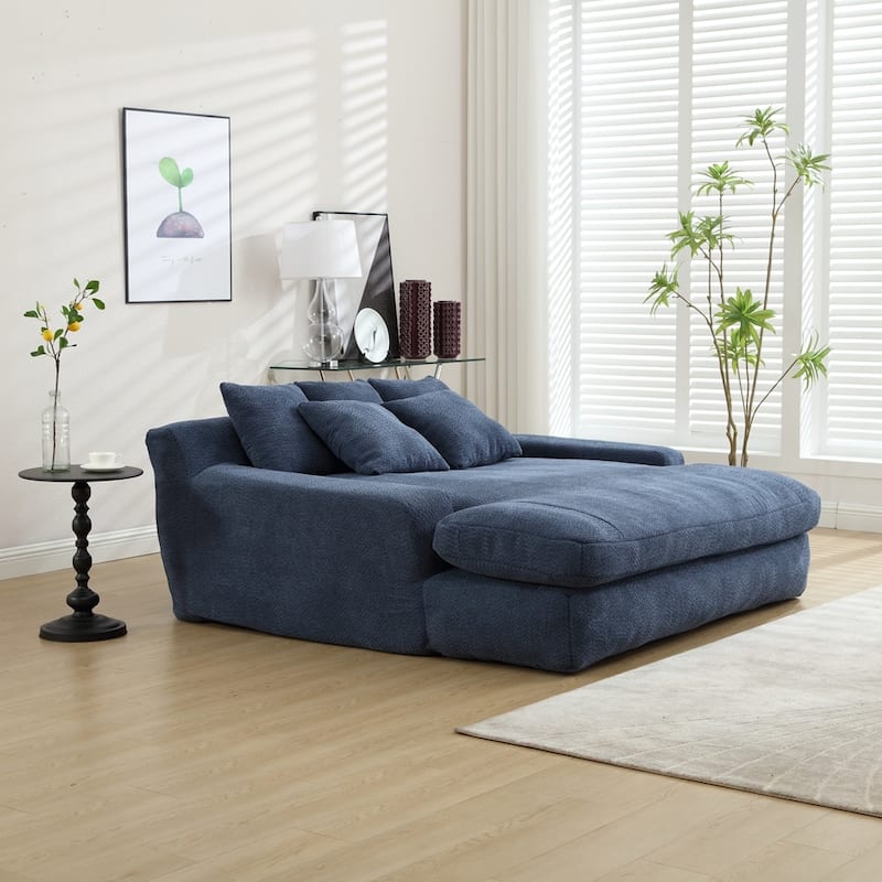 2-seater lazy sofa With 5 back pillows,Comfy Sofa- Deep Seat Couch for Living Room