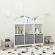 preview thumbnail 6 of 16, Kids Dollhouse Bookcase with Storage, 2-Tier Storage Display Organizer, Toddler Bookshelf with Collapsible Fabric Drawers