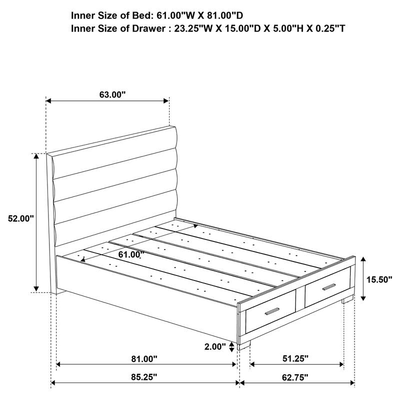 Felicity Platform Bedroom Set White