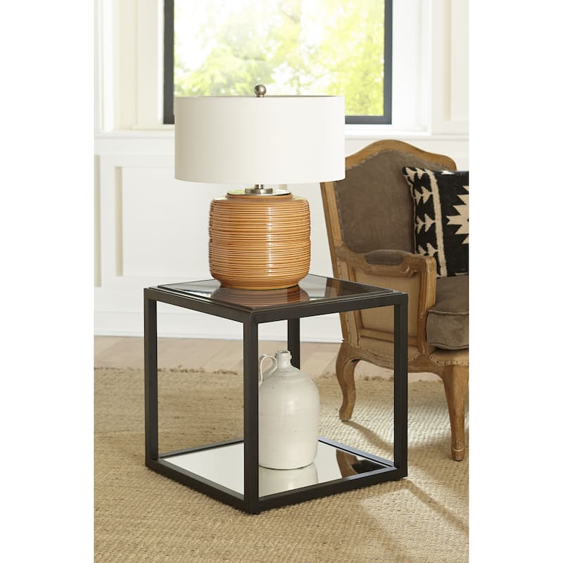 Ellis Smoked Glass Top End Table