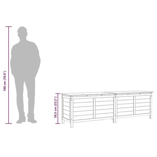 dimension image slide 18 of 24, vidaXL Patio Storage Box with Lid for Outdoor Garden Furniture Solid Wood Fir