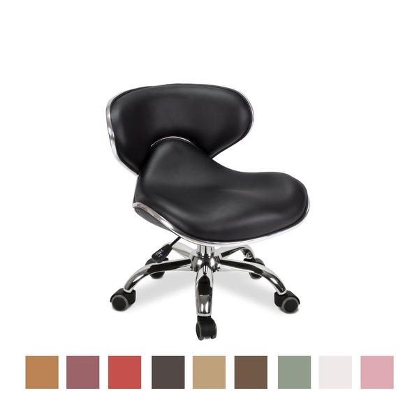 UMI Short Stool Adjustable 13 to 15 Low Rolling Chair with Backrest N A On Sale Bed Bath Beyond 38352007