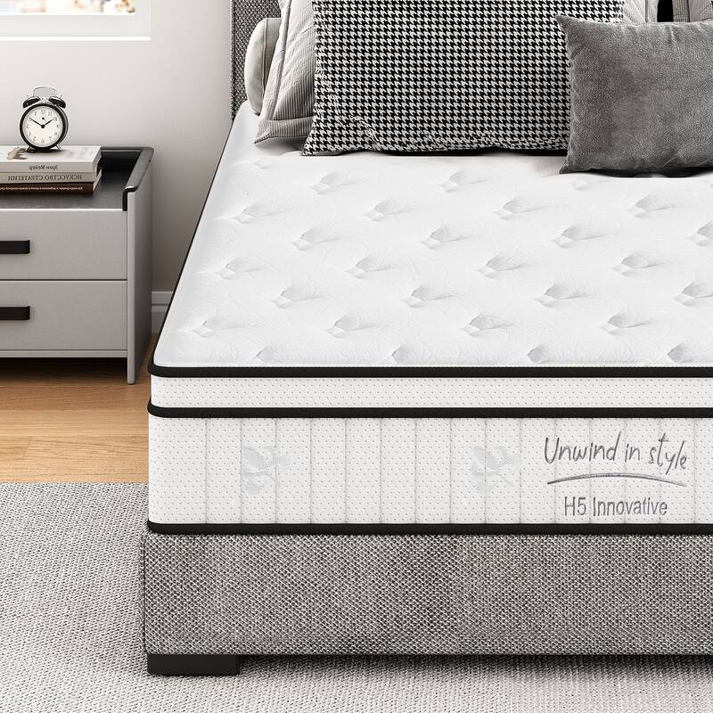 12 Inch Hybrid Medium Firm Mattress Individually Pocketed Innerspring（Twin/Full/Queen/King）
