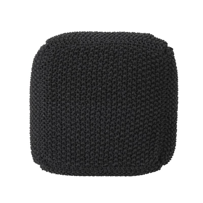 Versatile Cotton Knitted Pouf Cube for Home Comfort and Functionality