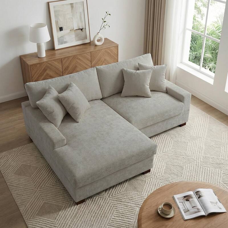 Oversized Modern Chenille Modular Sectional Sofa with Chaise