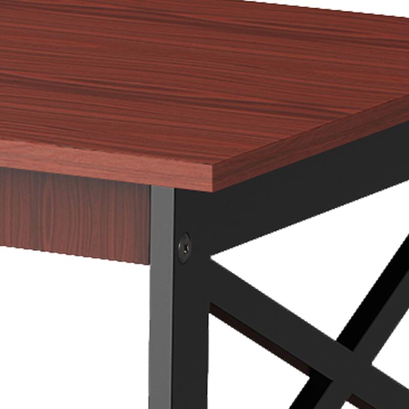 Wood 2-Tier Coffee Table End Table with Storage Shelf