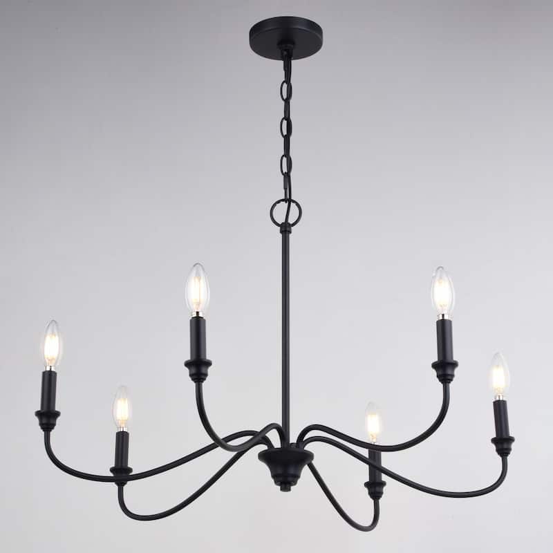 Vaxcel Lighting H0298 6 Light 30" Wide Candle Style Chandelier
