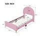 preview thumbnail 27 of 52, Twin/Full Size Velvet Bed Frame with Classic Semi-circle Shaped Headboard, Upholstered Platform Bed w/ Metal Legs for Kids Teens