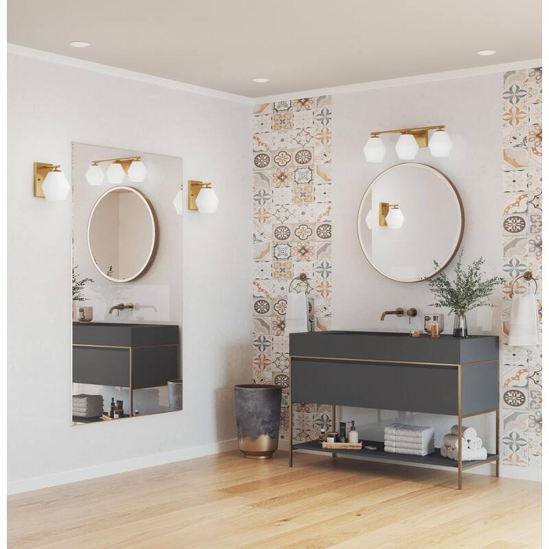 Copeland Collection One-Light Brushed Gold Mid-Century Modern Vanity Light - 6 in x 7 in x 8 in