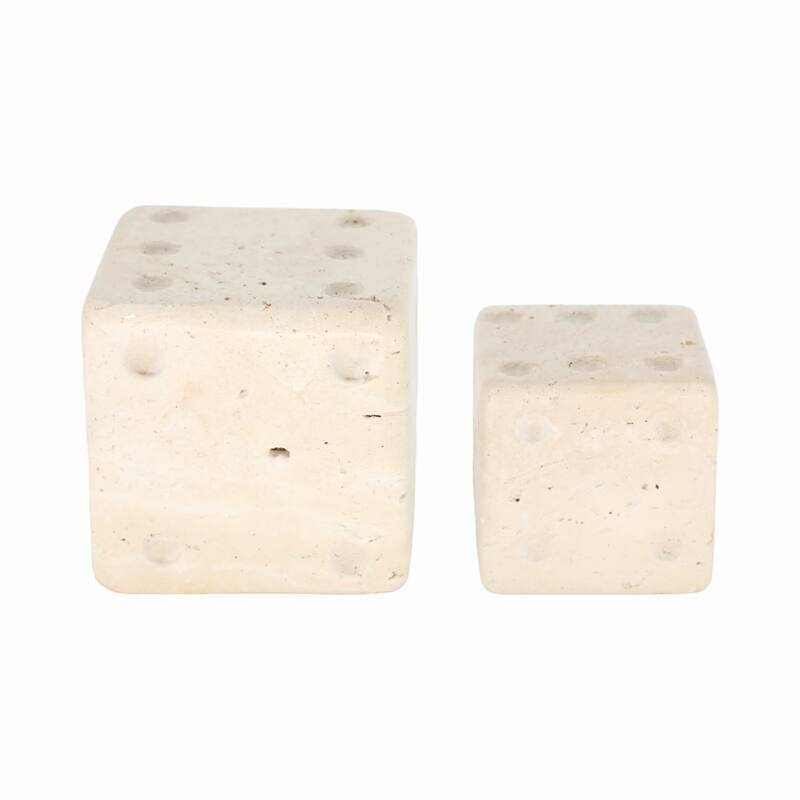 Sagebrook Home Luxury Marble and Steel Dice - Exclusive Home Decor Games for Sophisticated Fun, Set of 2 - 4" x 4" x 4"