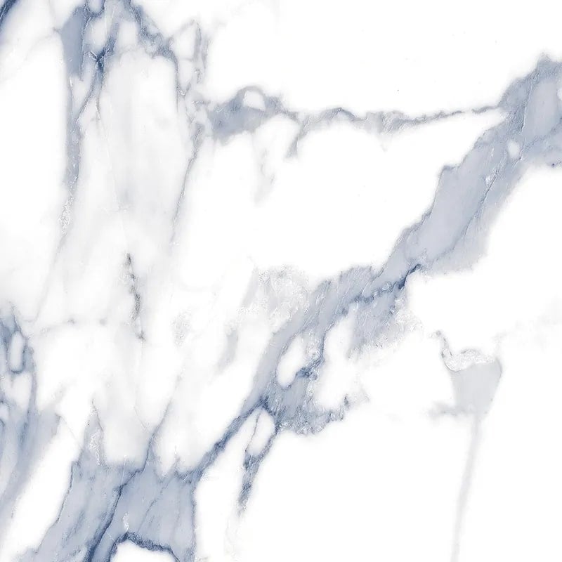 Veneto 23.6 in. x 23.6 in. Polished White with Blue-Gray Porcelain Square Wall and Floor Tile (15.5 sq ft/case) - 4 Sheets