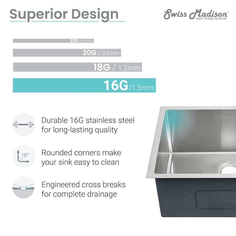 Rivage 30 x 18 Undermount Kitchen Sink
