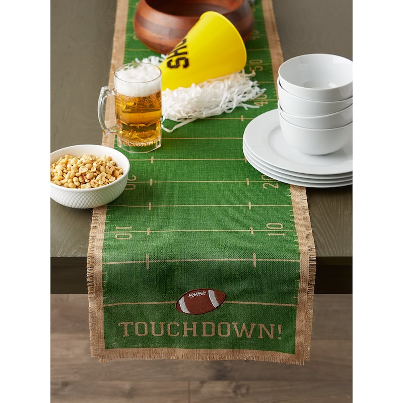 DII Touchdown Print Jute Table Runner 14X74