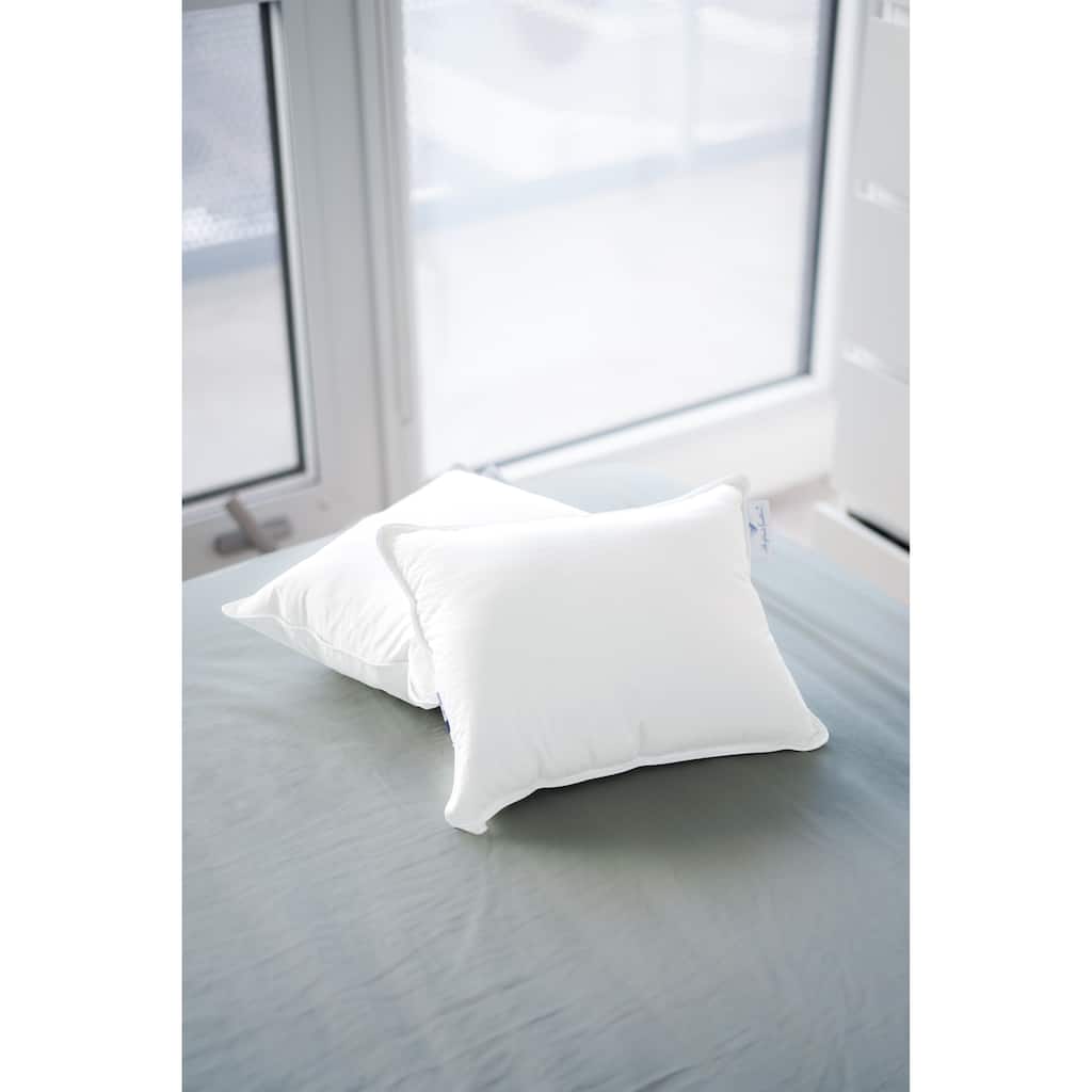600 Loft White Down Compressible Travel Pillow with 500TC 100% Cotton Shell
