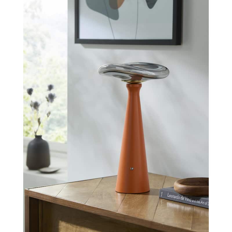 Livabliss Mafra Traditional Buffet Table Lamp - 14"H x 8"W x 8"D - Orange