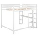 preview thumbnail 17 of 22, Full Size Loft Bed Wood Bed Frame with Built-in Desk and Shelves, Full Length Safety Guardrail for Kids Teens Bedroom/Dorm