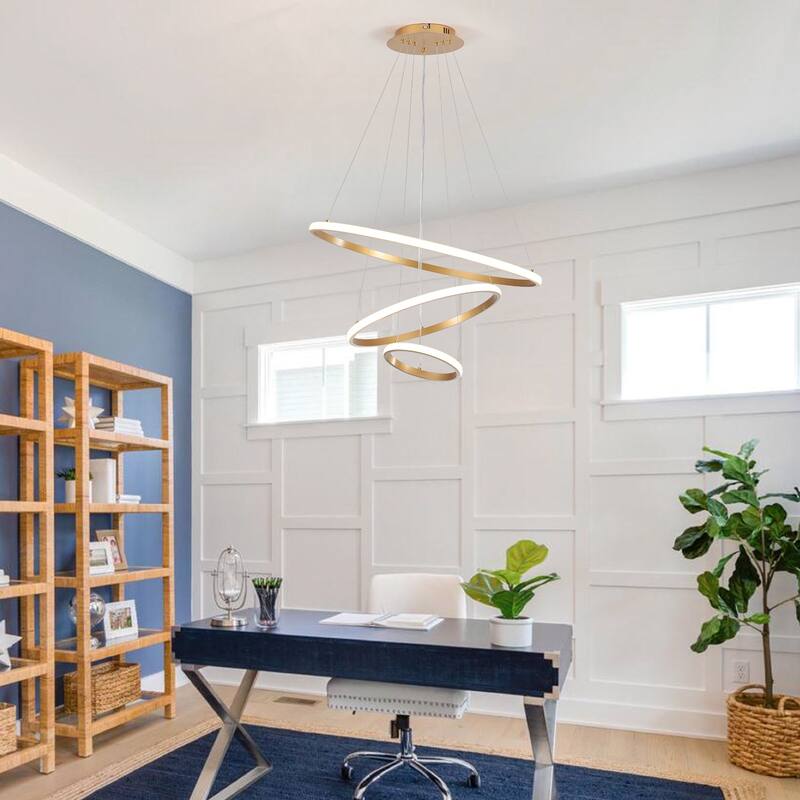 LED Tiered Linear Design Chandelier, Classic Semi Flush Mount Chandelier, Living Room Kitchen Island Dining Foyer Pendant Light