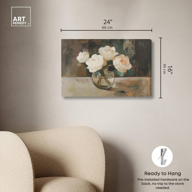 Creamy Cascade Cluster I Canvas by Art Remedy, Gallery Wrapped