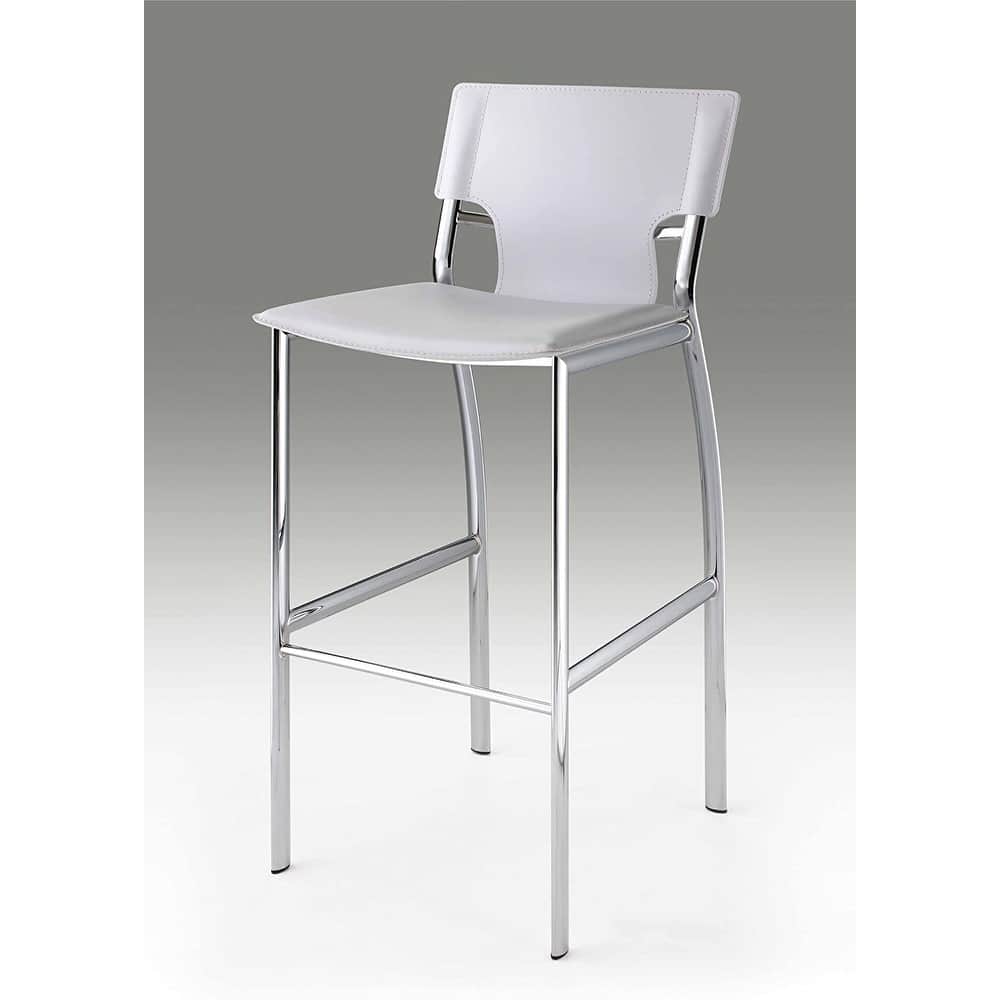 Leather Bar Stool with Chrome leg,30" Set of 2