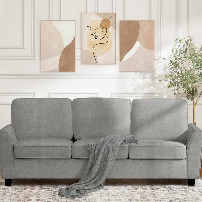 83" Couch, 3-Seater Sofa with Deep Seat, Comfortable Chenille Couch