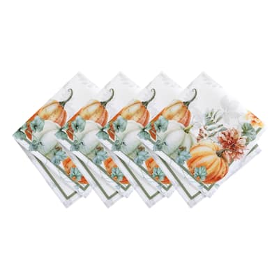 Pumpkin Harvest Vine Napkins, Set of 4 - 17x17
