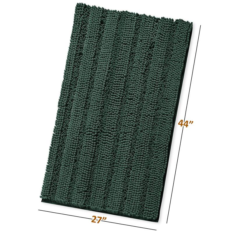 Clara Clark Chenille Extra Soft and Absorbent Bath Mat - Non Slip Fast Drying Bath Rug Set