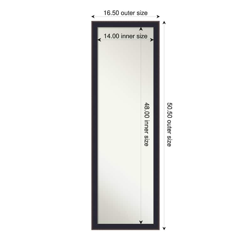 Havana Non-Beveled Framed Full-Length On the Door Mirror - Havana Black Bronze - 17 x 51 in