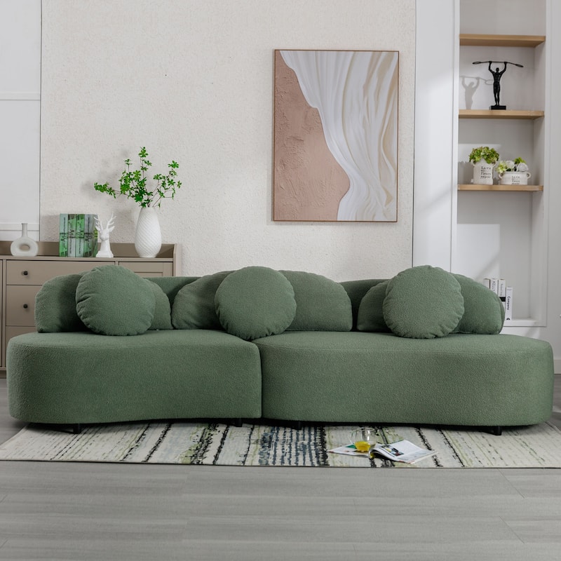 Teddy Sectional Sofa Set Modern Curved Upholstered Couch Living Room ...