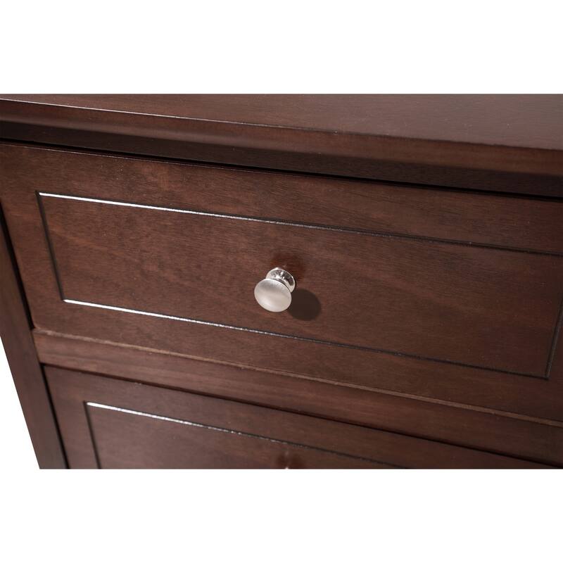 3 Drawer Cappuccino Nightstand, 25 Inch Modern Minimalist Bedside Table with Real Wood Veneers