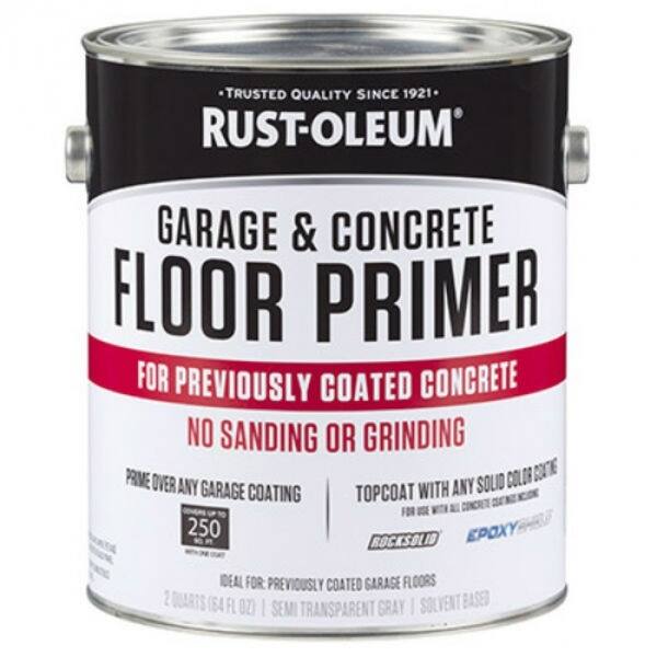 RustOleum 306196 RockSolid Garage & Concrete Floor Primer, Gray, 1/2