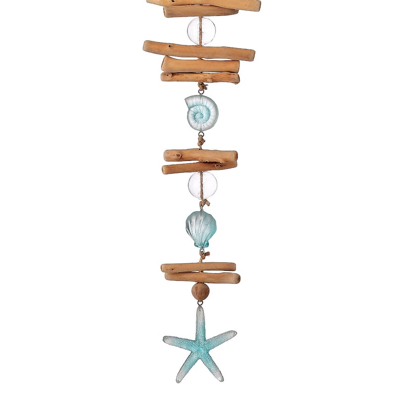 36" Resin, Wood, and Glass Nautical Drop